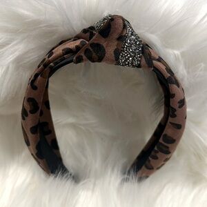 Brown Leopard Knot Headband